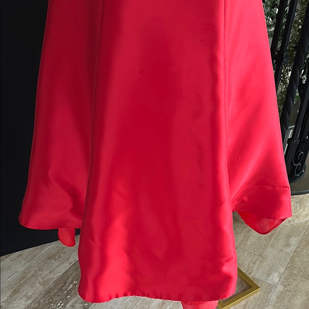 Sherri Hill Red Pleated Halter Prom Gown - Picture 15 of 15